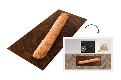 Keukenloper - Loper keuken - Een bevroren frikandel op een houten tafel - 120x50 cm - Keukenloper vinyl