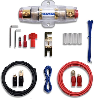 Accukabel Set - Stroomkabel - Auto Audio - Volledig Koper - 16 mm2 - Rood Zwart