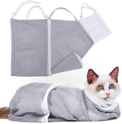Zachte badtas voor katten - Badnet voor katten - Douchen en nagels knippen van katten - Anti-beet - Badtas voor dieren
