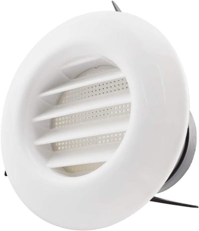 Ventilatierooster Ronde Grille - Luchtuitlaat - Frisse Lucht - Ingebouwd Schermgaas - 3 Inch Diameter - Wit