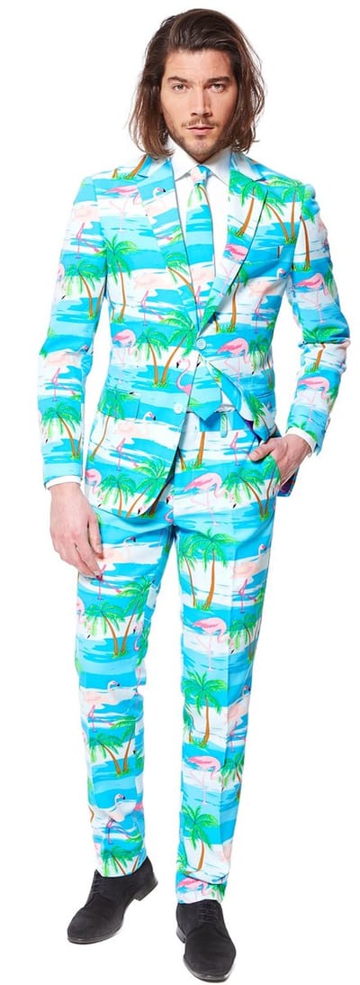 OppoSuits Flaminguy - Heren Carnaval Kostuum - Tropisch Zomers Flamingo - Carnavalskleding - Gekleurd - Maat EU 58