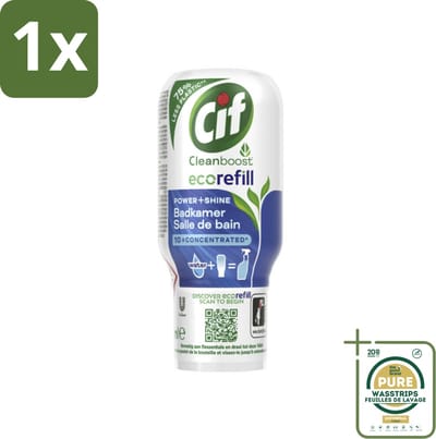 1 x Cif Eco Refill - Power & Shine - Badkamerreiniger - Spray - 70 ml- Badkamerreiniger - Ecorefill - Herbruikbare Reiniger - Milieuvriendelijke Reiniger - Krachtige Badkamerreiniger