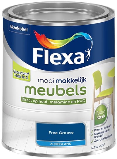 Flexa - Mooi Makkelijk Meubels Zijdeglans - Free Groove - Mengverf - 750 Ml