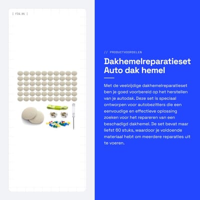Dailygoods- Dakhemelreparatieset 60 stuks - Autodak vervangende gesp - Auto dakhemelreparatie - Schroevendraaier - Gekleurde nagels - Hoogwaardig mesh-weefsel - Autodak Reparatieset