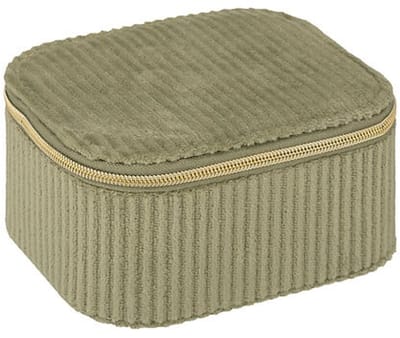 Atmosphera Sieraden/bijouterie kistje - 9 x 5 x 11 - groen - juwelenkistje met rits - vakjes indeling
