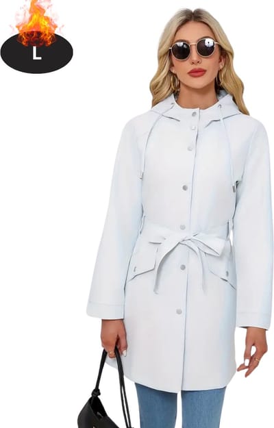 Livano Mantel Dames - Tussenmantel - Jas - Mantelpakje - Trenchcoat - Overjas - Overcoat - Winter - Wit - L