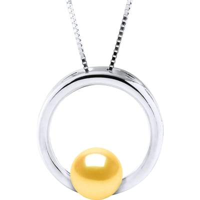 CIRCLE zoetwater parel Rond 8-9 mm Gold 925