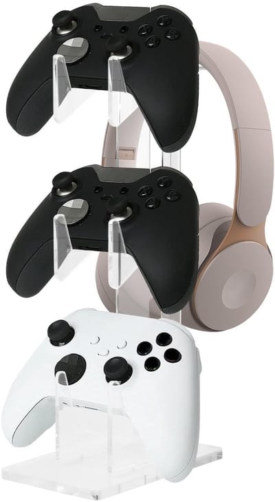 Dailygoody - gamecontroller standaard - Hoofdtelefoonhanger - Drielaags organizer - Helder acryl - Universele headset-organizer - Geschikt voor..