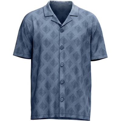 Fynch-Hatton Overhemd Resort Shirt Polo Terry Jacquard Navy / male