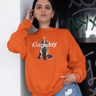 Oranje Koningsdag Trui Willem Alexander Kingsday - Maat XS - Uniseks Pasvorm - Oranje Feestkleding