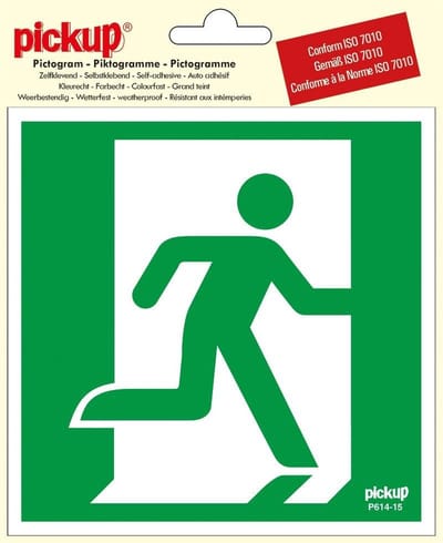 Pickup Pictogram 15x15 cm - Nooduitgang rechts