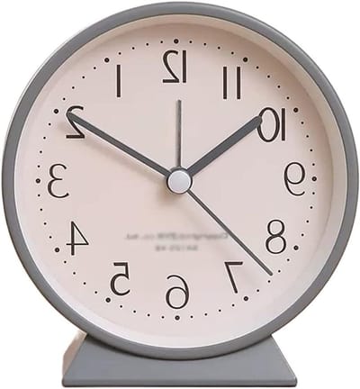 Bureauklok Wekker - Stille Klok Nachtlampje - Rustig Wakker Worden - Volledig Geruisloos Uurwerk - 3 inch - Zwart