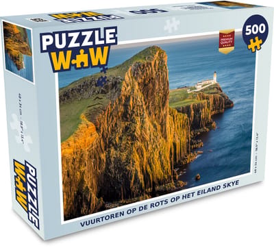 Puzzel Vuurtoren op de rots op het eiland Skye - Legpuzzel - Puzzel 500 stukjes