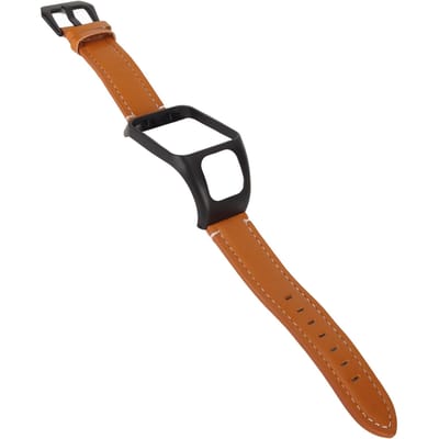 Horlogeband Leer Snel los te maken Verstelbaar Vintage Horlogeband Vervanging met Beschermhoes voor TOMTOM Runner3 black