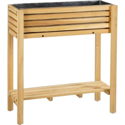 Mica Decorations Glenwood Plantenbak Rechthoek voor Buiten - L70 x B30 x H75 cm - Acaciahout - Bruin