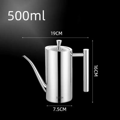 500ml/700ml Roestvrijstalen Oliepot Stofdicht Lekvrij Olie Fles Container Saus Azijn Kruidenpot Home Keukengereedschap white