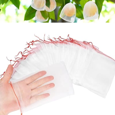 50 stuks nylon netje - Insectennet - insectendichte zak - fruitzakken - insecten - en vogelbestendig-verhoog de gewasopbrengst-15*10cm-wit