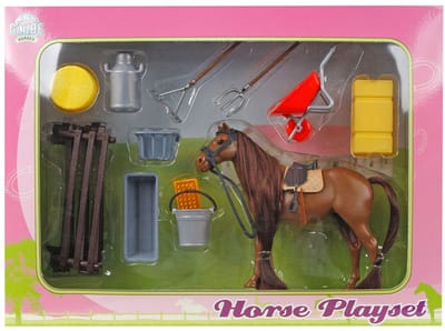 Kids Globe Speelset met Paard en Accessoires, 13cm