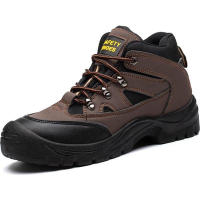 Bottes de sécurité antidérapantes décontractées pour hommes, baskets de travail en acier anti-perforation avec embout, chaussures indestructibles pour hommes et femmes, bottes de sécurité 41 marron