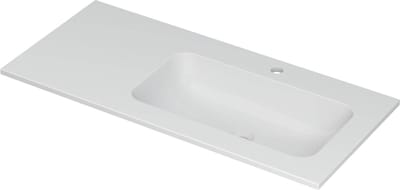 INK® Aspekt wastafel porselein rechts met 1 kraangat, 100x45x1,5cm, mat wit