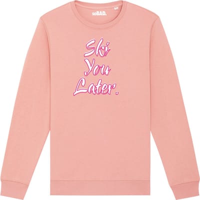 Ski you later wintersport sweater canyon pink XXL - soBAD. | Foute apres ski outfit | kleding | verkleedkleren | wintersporttruien | wintersport dames en heren