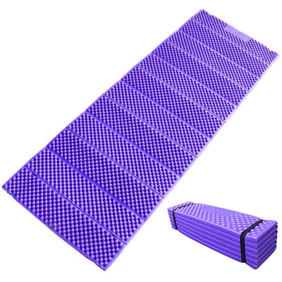 Tapis de Camping en mousse ultraléger, siège pliable, tapis de plage, pique-nique, matelas d'extérieur violet
