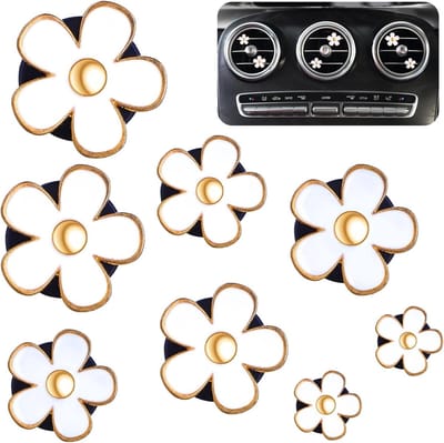 8 Stuks Madeliefjes Auto Luchtverfrisser Clips - Schattige Interieurdecoratie voor Vrouwen, Auto Accessoires voor Ventilatie en Bloemmotieven