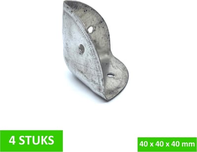 TQ4U kofferhoek - verzinkt - 40 x 40 x 40 mm - dikte 1 mm - montagegat Ø 4.2 mm - gewicht 8 gram - 4 STUKS