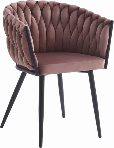 ORION Stoel Donkerroze – Tijdloos Design met Stijlvolle Stiknaden, Ergonomisch en Duurzaam, Geschikt voor Woonkamer, Eetkamer of Wachtkamer, Max. 110 kg