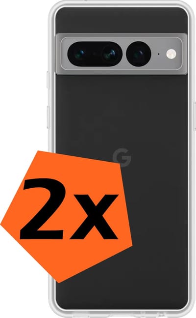 Hoes - 2 Stuks - Geschikt voor Google Pixel 7 Pro - Sterk & Shockproof - Case Siliconen - Back Cover - Telefoon Hoes - Transparant