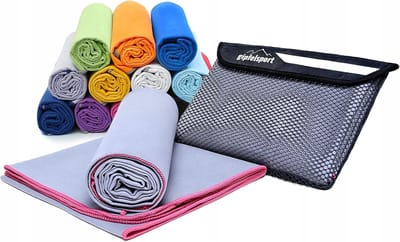 2x Sneldrogende Microvezel Handdoeken - Sport, Strand, Reizen (180x80 & 80x40cm)