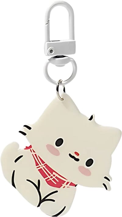 Ainy - Witte Kat Charm Keychain | Cat Sleutelhanger | Cute Kitty Tashanger | Schattig Anime Accessoire voor Sleutelbos, Rugzak of Auto | Speelgoed accessoires | Cadeau voor Haar, Kinderen & Volwassenen