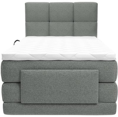 Vente-unique Boxspringbed stof lichtgrijs 100 x 200 cm