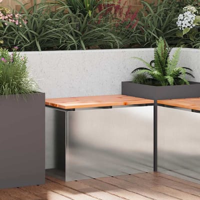 vidaXL Tuinbank Zilver 60 x 40 x 43 cm Roestvrij staal