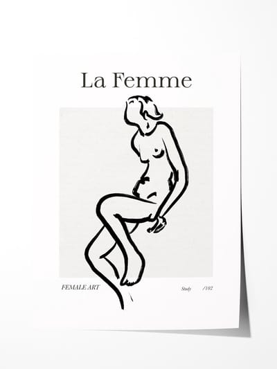 La Femme Elegantie Poster - Poster 40x60 cm - Sfeervolle Wanddecoratie voor Woonkamer & Slaapkamer - Premium papier - zonder lijst