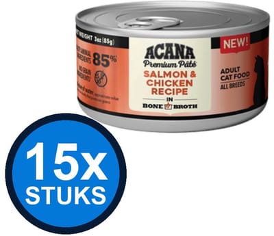 15x Acana - Premium Pate Cat Salmon & chicken - Kattenvoer Natvoer - 85 g