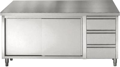 700 Werktafel Schuifdeuren Laden 1800 - Combisteel