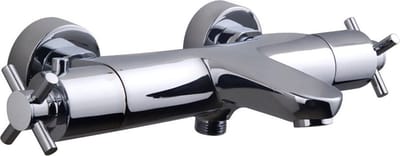 Wiesbaden Cross Thermostatische Badmengkraan 15 cm. - Chroom
