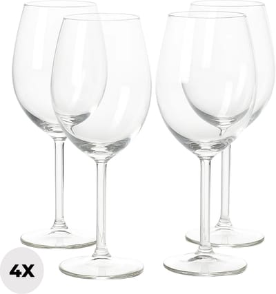 Lomera Rodewijnglazen Set - Set Van 4 - 580 Ml Glazen - Wijnglazen Voor Rode Wijn - Transparante Glazen - Vaatwasbestendig - Wijn Glazen - Wijnglas Rode Wijn - Wijnglazen Avondje Borrelen - Wijnglazen Vrienden