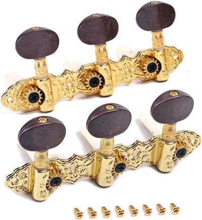 Professionele Stemmechanismen voor Klassieke Gitaar - Gouden Tuning Pegs van Staal en Plastic