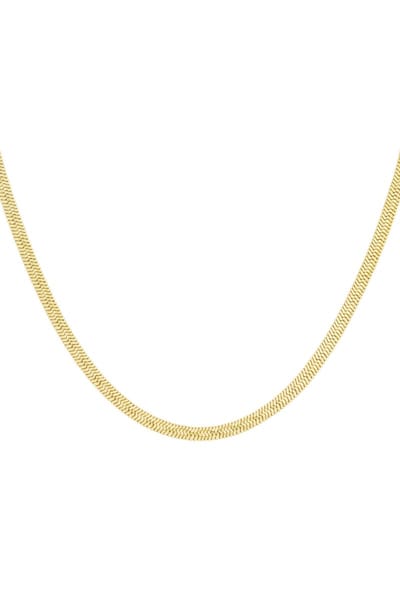 Pure Line dames ketting goudkleurig - Minimalistisch sieraden - Roestvrijs staal - Waterproof - 45 cm
