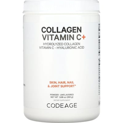 Codeage, Collageen Vitamine C + Poeder, Ongezoet, 283g (9,98 oz)