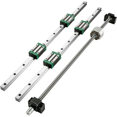 VEVOR Lineaire Geleiding 2X Lineaire Rails HGR20-1700mm 4X Blokken Kogelomloopspindel RM1605-1700mm BF12/BK12CNC Set