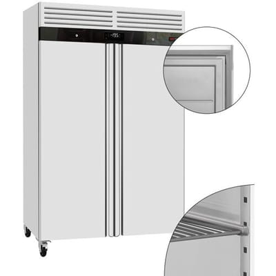 GGM Gastro Tiefkühlschrank Edelstahl ECO - 1200 Liter - mit 2 Türen - Innentür aus Kunststoff
