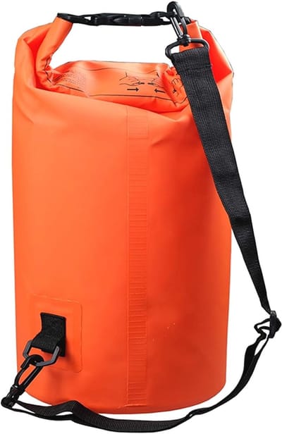 Famanu – Waterdichte dry bag van 500D PVC - heavy duty opbergtas met rolsluiting - volledig waterdicht en slijtvast - geschikt voor kajakken - varen - kanoën - vissen - kamperen - zwembad - raften en wintersport - oranje - 10 liter