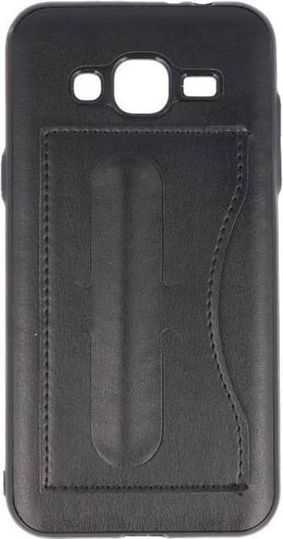 Standing TPU Wallet Case - Hoesje Geschikt voor Samsung Galaxy J3 / J3 2016 Zwart