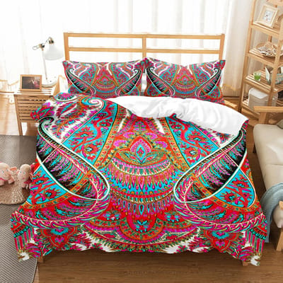 Boheemse Mandala Beddengoed Dekbedovertrek Set, Luxe Dekbedovertrek, Tweepersoonsmaat, Boho, Dekbedovertrek, 240x220, Noord-Amerika Hoge Kwaliteit 140x200cm 3pcs