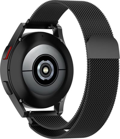 By Qubix - Geschikt voor Garmin bandje - Milanese bandje - Zwart - Geschikt voor Garmin Vivoactive 6 / 5 / 3 - Smartwatch bandje 20mm