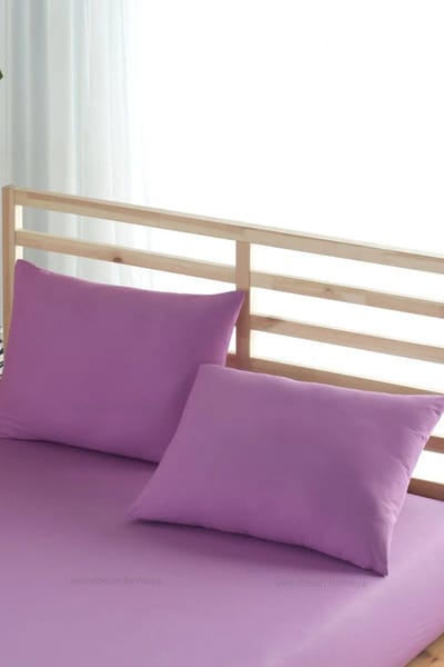 Kussenslopen – 100% Katoen – De Linde Home – Set van 2 – Zachte Kussenslopen – Lila – 60x70 cm – Ranforce Katoen – Zacht & Ademend – Perfecte Pasvorm – Hypoallergeen – Duurzaam – Stijlvol & Comfortabel
