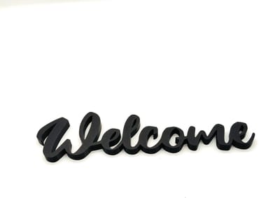 Welcome Wandtekst – 3D Cursieve Letters Entree Decoratie Zwart – Minimalistische Wandlettering Home Decor